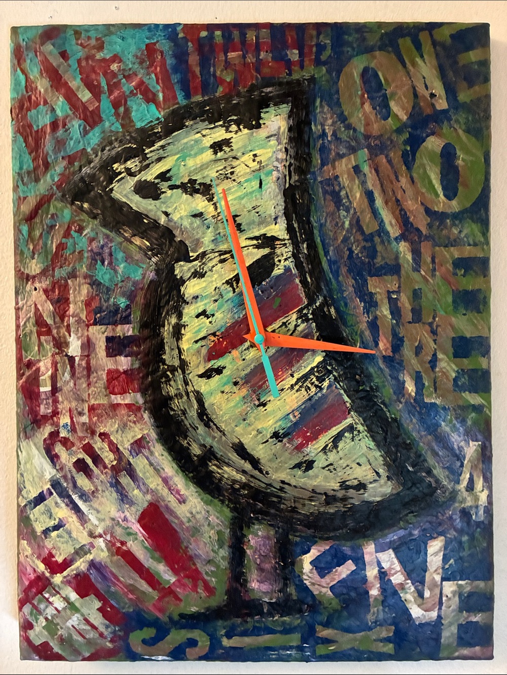 Abstract Bird Wall Clock Art - Multicolor